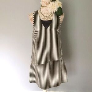 The Letter // Black, White Striped Layered Dress S dr1